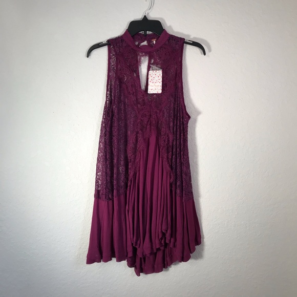 Free People NWT plum Tell Tale sleeveless tunic - Picture 4 of 5
